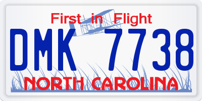 NC license plate DMK7738