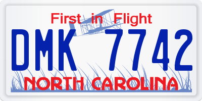 NC license plate DMK7742