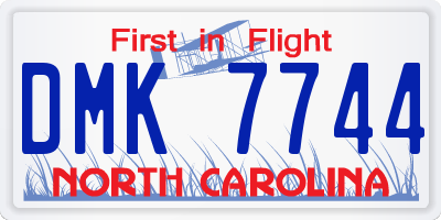 NC license plate DMK7744