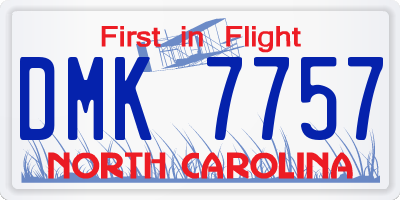 NC license plate DMK7757