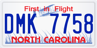 NC license plate DMK7758