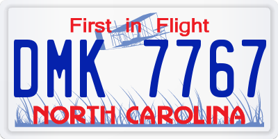 NC license plate DMK7767