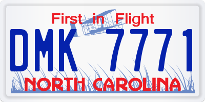 NC license plate DMK7771