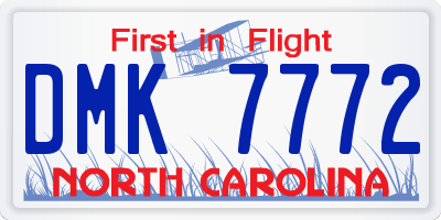 NC license plate DMK7772