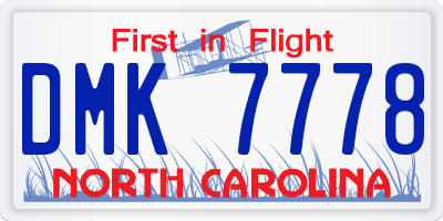 NC license plate DMK7778