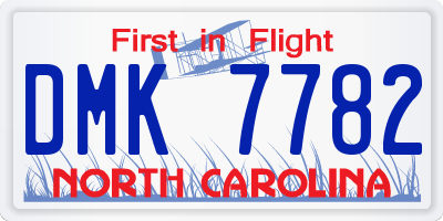 NC license plate DMK7782