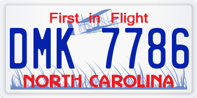 NC license plate DMK7786