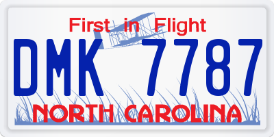 NC license plate DMK7787