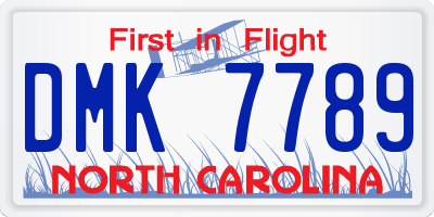 NC license plate DMK7789