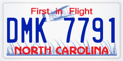 NC license plate DMK7791