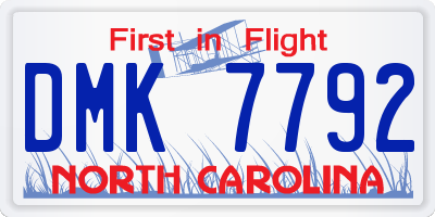 NC license plate DMK7792