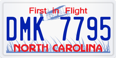 NC license plate DMK7795