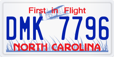NC license plate DMK7796
