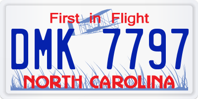 NC license plate DMK7797