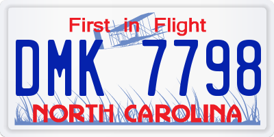 NC license plate DMK7798