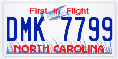 NC license plate DMK7799