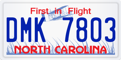 NC license plate DMK7803