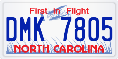 NC license plate DMK7805