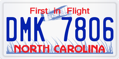 NC license plate DMK7806