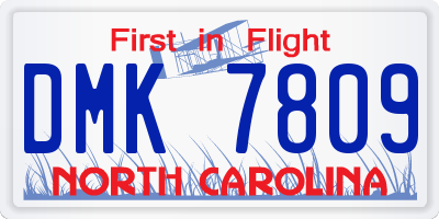 NC license plate DMK7809