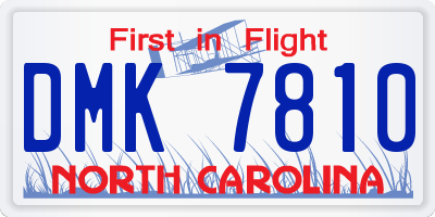 NC license plate DMK7810
