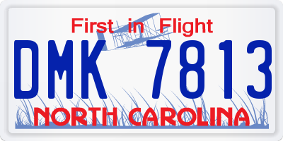 NC license plate DMK7813