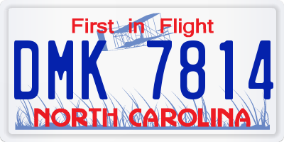 NC license plate DMK7814