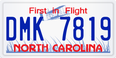 NC license plate DMK7819