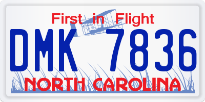 NC license plate DMK7836