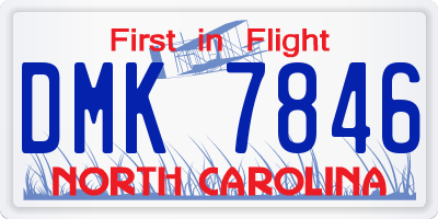 NC license plate DMK7846