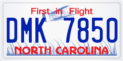 NC license plate DMK7850