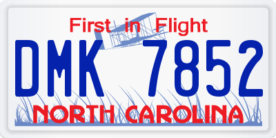 NC license plate DMK7852