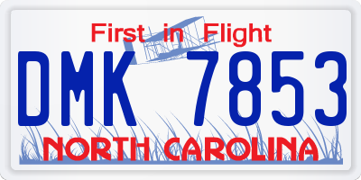 NC license plate DMK7853