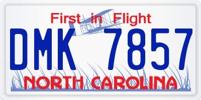 NC license plate DMK7857
