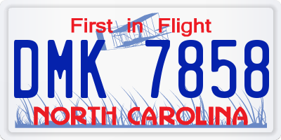 NC license plate DMK7858