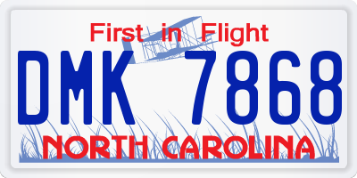 NC license plate DMK7868