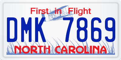 NC license plate DMK7869