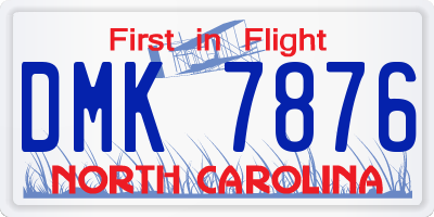 NC license plate DMK7876