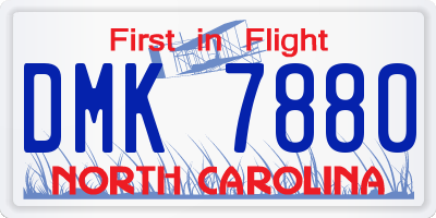 NC license plate DMK7880