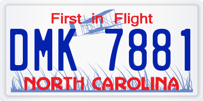 NC license plate DMK7881