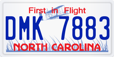 NC license plate DMK7883