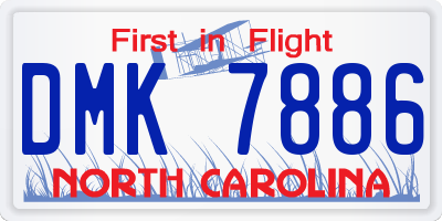 NC license plate DMK7886