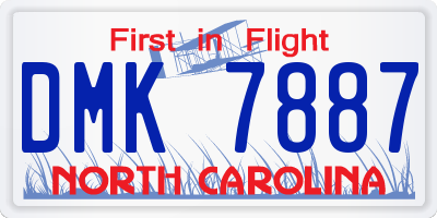 NC license plate DMK7887