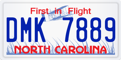 NC license plate DMK7889