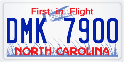 NC license plate DMK7900
