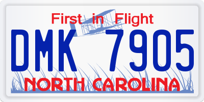 NC license plate DMK7905