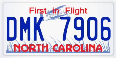 NC license plate DMK7906