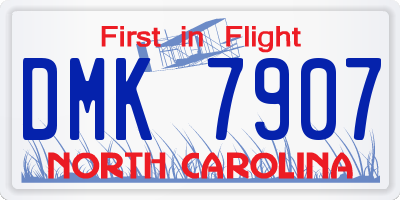 NC license plate DMK7907