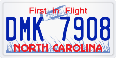 NC license plate DMK7908