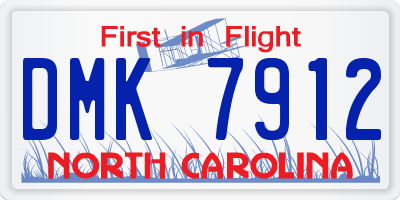 NC license plate DMK7912
